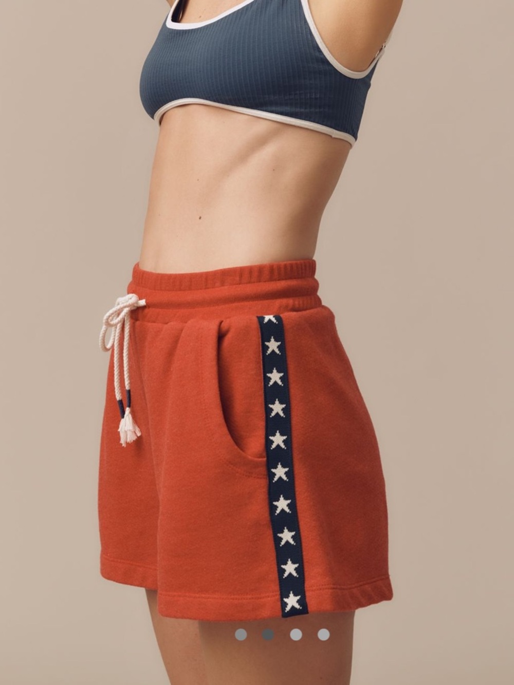 ⭐️Anthropologie Sundry Sundry Vintage Terry Drawstring Track Shorts New XS Red